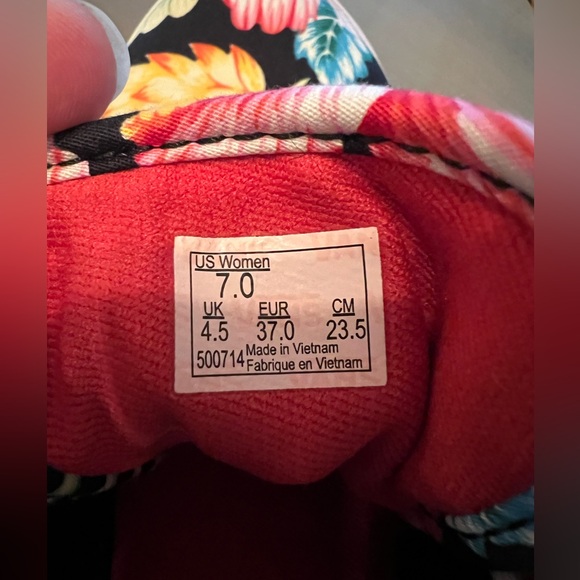 Vans Floral Print Canvas Sneakers Size 7 EUC - Picture 3 of 3